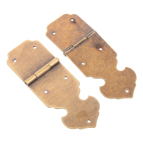 HONITANO 2 Stück Antike Messing Scharniere für Schmuckschränke und Möbel Kleine Robuste Klappscharniere mit Langlebiger Verarbeitung und Elegantem Retro Design für Holzboxen und Cabinet von HONITANO