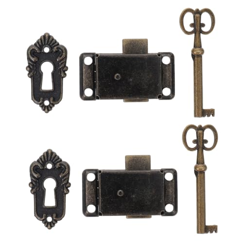 HONITANO 2 Stück Antikes Möbel Schloss Vintage Schrank Schloss für Holzschrank Schmuckschatulle Schubladensicherung Langlebig für Antike Kästen und Vitrinen von HONITANO