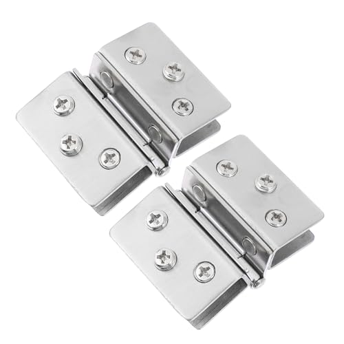 HONITANO 2 Stück Edelstahl Glastürscharnier für Schranktüren Doppelseitiges Robustes Möbelscharnier Geeignet für Glas Geräuschloses Öffnen und Schließen für Vitrinen und Weinschränke HONITANO 2 Stück Edelstahl Glastürscharnier für Schranktüren Doppelseitiges Robustes Möbelscharnier Geeignet für Glas Geräuschloses Öffnen und Schließen für Vitrinen und Weinschränke von HONITANO