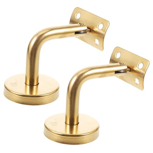 HONITANO 2 Stück Edelstahl Handlaufhalter Rostfrei Gebogenes Design für Treppen Stabile Handlaufstütze Kratzfest für Ovale und Runde Holzhandläufe Langlebig Einfache Wandmontage von HONITANO