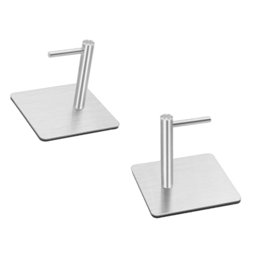 HONITANO 2 Stück Edelstahl Multifunktions haken Rostfrei Wandmontierbar ohne Bohren Platzsparender Toilettenpapierhalter und Aufbewahrungsrack für Küche Bad Haushalt Silberfarben von HONITANO