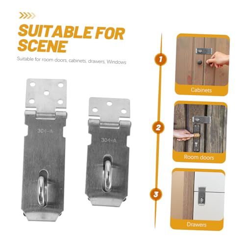 HONITANO 2 Stück Edelstahl Türschloss Riegel Schwerlast Hasp Türverschluss für Türen und Fenster Abschließbar Rostfrei Einfache Montage Gartentor Sicherheitsbeschlag HONITANO 2 Stück Edelstahl Türschloss Riegel Schwerlast Hasp Türverschluss für Türen und Fenster Abschließbar Rostfrei Einfache Montage Gartentor Sicherheitsbeschlag von HONITANO