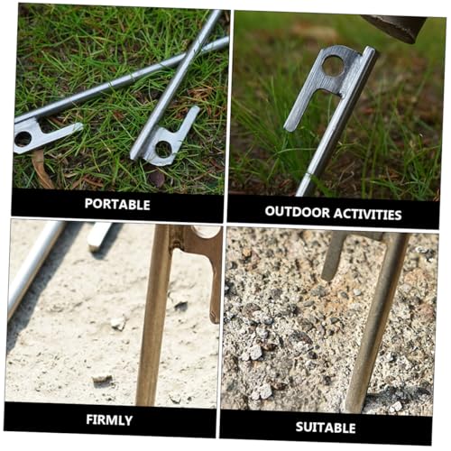 HONITANO 2 Stück Edelstahl Zelt Heringe Rostfreie Stabile Camping Erdnägel mit Spitzem Ende Korrosionsbeständig Tragbar für Outdoor Zeltheringe für Zelt Markise Pavillon Wanderzubehör von HONITANO