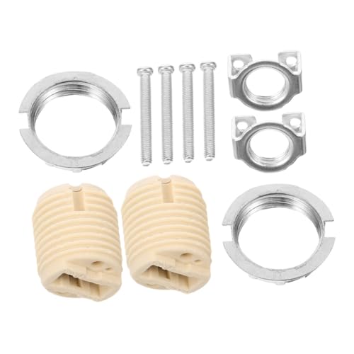 HONITANO 2 Stück Keramik Lampenfassung mit Metallring Gewindesockel Ersatz Kupferkontakt für Sichere Stromverbindung Langlebig und Stabil Geeignet für Weihnachtsbeleuchtung und von HONITANO