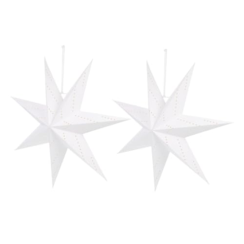 HONITANO 2 Stück Origami Lampenschirm Weihnachtsstern Dekorativer Papier Lampenschirm Hängelampe Weihnachtsdeko Beleuchtet Künstlerisches Faltkunst Design für Wohnzimmer von HONITANO