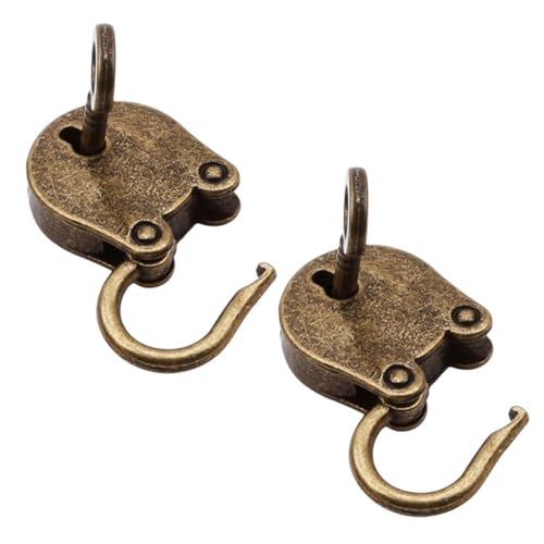 HONITANO 2 Stück Retro Schmuckschloss Teilig mit Schlüssel Antikes Vorhängeschloss für Schmuckkästchen Handtaschen Kleine Koffer und DIY Dekoration Sicherer Verschluss Vintage Look von HONITANO