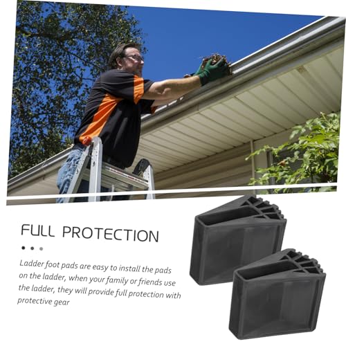 HONITANO 2 Stück Rutschfeste Leiterfußkappen Gummischutz Leiterfüße Bodenschutz Leiterzubehör Strapazierfähige Vergrößerte Auflagefläche für Sichere Stabilität Holz Fliesen Teppich von HONITANO