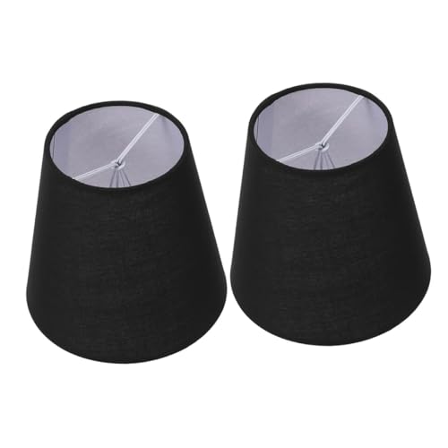 HONITANO 2 Stück Stoff Lampenschirme Trommel Design Dekorative Lampenschirm Abdeckung für Hängeleuchten Steh Tisch und Wandleuchten Schwarzer Lampenschirm Ersatz für Wohnzimmer und von HONITANO