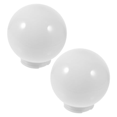 HONITANO 2 Stück Teiliges Acryl Lampenschirme Ersatzkugeln Outdoor Lichtkugel Lampenabdeckung Milchig Weiß für Garten Terrasse Wandleuchten Laternenpfähle von HONITANO
