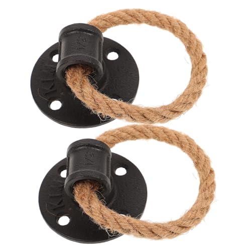 HONITANO 2 Stück Vintage Türgriff aus Schwarzem Schmiedeeisen mit Robustem Hanfseil Dekorativer Möbelgriff für Schränke Küchenschränke und Kleiderschränke Einfacher Einbau Langlebig und HONITANO 2 Stück Vintage Türgriff aus Schwarzem Schmiedeeisen mit Robustem Hanfseil Dekorativer Möbelgriff für Schränke Küchenschränke und Kleiderschränke Einfacher Einbau Langlebig und von HONITANO