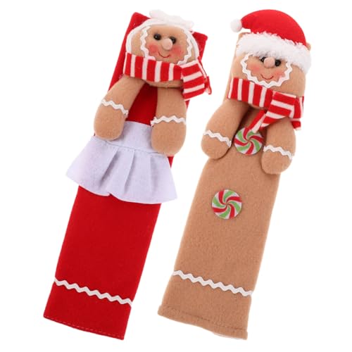 HONITANO 2 Stück Weihnachts Kühlschrankgriff Schutzbezüge aus Weichem Waschbarem Stoff mit Lebkuchenmann und Weihnachtsmütze für Küchengeräte Wie Kühlschrank Mikrowelle Geschirrspüler und HONITANO 2 Stück Weihnachts Kühlschrankgriff Schutzbezüge aus Weichem Waschbarem Stoff mit Lebkuchenmann und Weihnachtsmütze für Küchengeräte Wie Kühlschrank Mikrowelle Geschirrspüler und von HONITANO