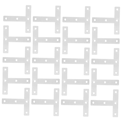 HONITANO 20 Stück Teiliges T förmiges Edelstahl verbindungsblech Korrosionsbeständige Eckwinkel Stabile Flachwinkelverbinder für Möbel Stühle Tische Schränke Einfache Montage Langlebig von HONITANO