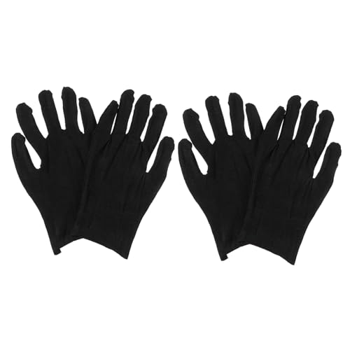 HONITANO 24 Paare Dicke Schwarze Baumwollhandschuhe Arbeitshandschuhe Robust Komfortabel Arbeitsschutz Handschuh für Herren und Damen Langlebiger Handprotektor für Haushalt und Montage von HONITANO