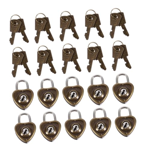 HONITANO 25 Stück Teiliges Herzförmiges Vorhängeschloss aus Langlebiger Zinklegierung Antiker Stil Rostfrei Leichter mit Schlüssel für Tagebücher Liebesschlösser und Taschenanhänger von HONITANO