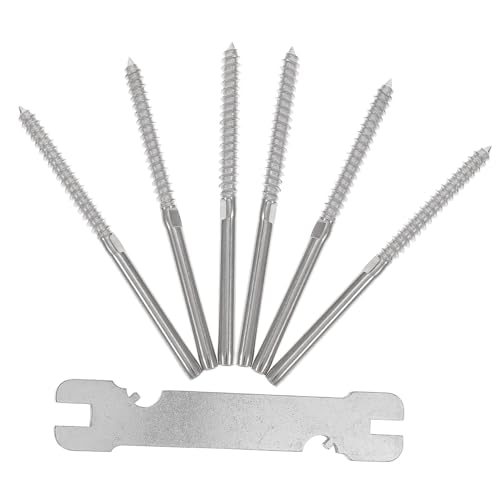 HONITANO 3 Paare Edelstahl Swage Lag Schrauben Kabelgeländer Kit Links und Rechts Gewinde Korrosionsbeständig für Holzdeck Geländer und Treppen Wetterfest und Rostfrei von HONITANO