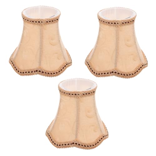 HONITANO 3 STÜCKE Stoff lampenschirme für Kronleuchter mit Wellenförmigem Boden Elegante Deckenleuchten abdeckung in Apricot Einfache Montage Modernes Design für Schlafzimmer und HONITANO 3 STÜCKE Stoff lampenschirme für Kronleuchter mit Wellenförmigem Boden Elegante Deckenleuchten abdeckung in Apricot Einfache Montage Modernes Design für Schlafzimmer und von HONITANO