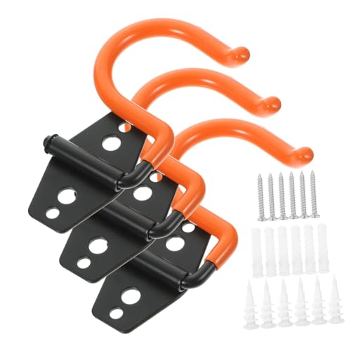 HONITANO 3 Stück Schwerlast Metall Wandhaken mit Kratzfestem Robuste Leiter Gartengerätehalterung zur Platzsparenden Garage Werkstatt und Lagerorganisation von HONITANO