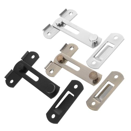 HONITANO 3 Stück Teiliges Edelstahl Türschloss Winkel Riegel Rostfrei Robust Vielseitig für Innentüren Schränke Fenster Dekorativ in Schwarz Patina Silber Praktische von HONITANO