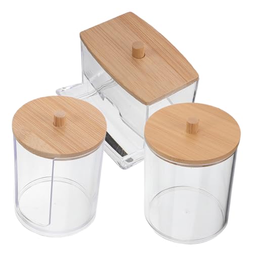 HONITANO 3 Stück Teiliges Transparenter Quadratischer Wattepads Behälter aus Robustem Kunststoff mit Belüftung und Staubschutz Praktischer Wattepadspender für Bad und Schminktisch HONITANO 3 Stück Teiliges Transparenter Quadratischer Wattepads Behälter aus Robustem Kunststoff mit Belüftung und Staubschutz Praktischer Wattepadspender für Bad und Schminktisch von HONITANO