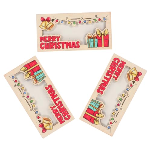 HONITANO 3 Stück Teiliges Weihnachts Geldhalter aus Holz Stabiler Multifunktionaler Cash Organizer für Bargeld Karten und Fotos Xmas und Party Deko für Familie und HONITANO 3 Stück Teiliges Weihnachts Geldhalter aus Holz Stabiler Multifunktionaler Cash Organizer für Bargeld Karten und Fotos Xmas und Party Deko für Familie und von HONITANO