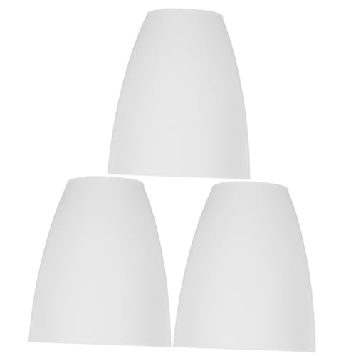 HONITANO 3 Stück Weißer Kunststoff Lampenschirm Ersatz Flacher Lampenschirm Abdeckung für Stehlampe Wohnzimmer Dekor Lichtschutz Augenschutz Einfach Montage von HONITANO