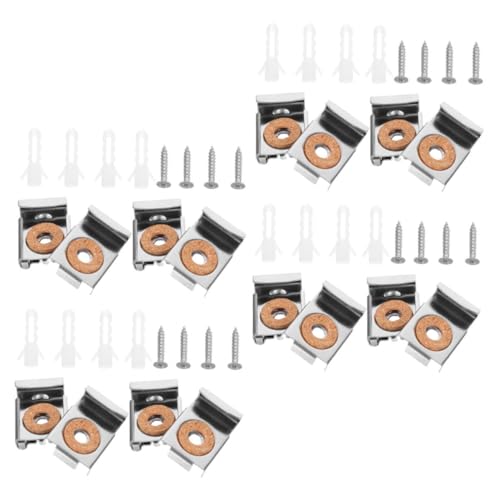 HONITANO 4 Sätze Metall Spiegelclips mit Schrauben Rostfreie Glashalter für Rahmenlose Spiegel und Glasscheiben Verstellbare Robuste Befestigungsklemmen für Wandmontage Minimalistisches HONITANO 4 Sätze Metall Spiegelclips mit Schrauben Rostfreie Glashalter für Rahmenlose Spiegel und Glasscheiben Verstellbare Robuste Befestigungsklemmen für Wandmontage Minimalistisches von HONITANO
