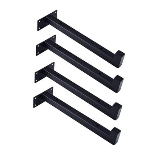 HONITANO 4 Stück Robuste Wandkonsole Stahlwinkel Regalhalterung für Wandmontage Stabile Clapboard Shelf Support Rack für DIY Bücherregal Lagerung im Büro und Küche von HONITANO