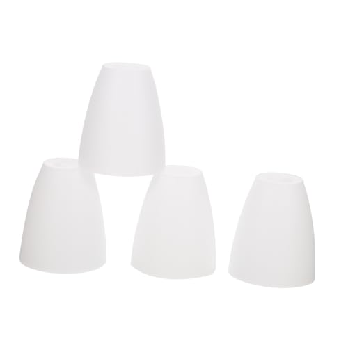 HONITANO 4 Stück Teiliges Lampenschirm aus Weißem Kunststoff Flacher Deckenlampen Abdeckung Lichtdurchlässiger Lampenschirm Einfache Montage Dekorative Raumbeleuchtung Ersatz für Wohnzimmer von HONITANO