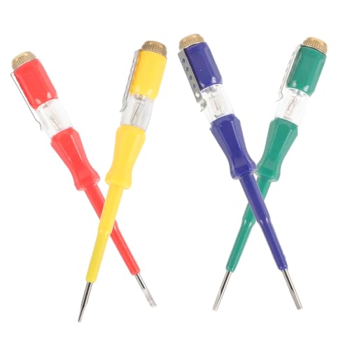 HONITANO 4 Stück Teiliges Messender Schraubendreher mit Messingkappe Live Draht Prüfer und Stromprüfer Präziser Elektrischer Spannungstester Kompakt und Tragbar für Zufällige Farbe HONITANO 4 Stück Teiliges Messender Schraubendreher mit Messingkappe Live Draht Prüfer und Stromprüfer Präziser Elektrischer Spannungstester Kompakt und Tragbar für Zufällige Farbe von HONITANO