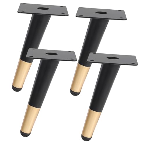 HONITANO 4 Stück Teiliges Metall Möbelfüße Schräg Schwarz Gold Stabile Ersatzbeine für Schränke Kommoden und DIY Möbelprojekte Elegante und Moderne Möbelfüße für Stilvolle Einrichtung von HONITANO