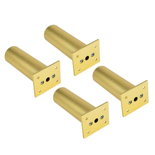 HONITANO 4 Stück Teiliges Möbelbeine aus Metall Verstellbare Aluminiumlegierung Sofafüße Runde Möbelfüße für Sofa Tv Schrank Badezimmer und Couchtisch Höhenverstellbar Sandgoldfarben von HONITANO