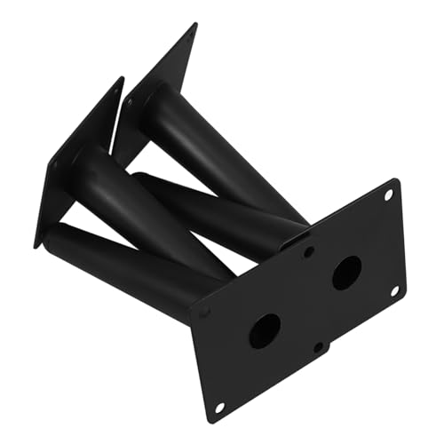 HONITANO 4 Stück Teiliges Set Schräger Metallener Möbelfüße Robuste Möbelbeine aus Mattem Schwarzstahl für Sofa Couchtisch und Kommoden Moderne Schräg Konische Tischbeine von HONITANO