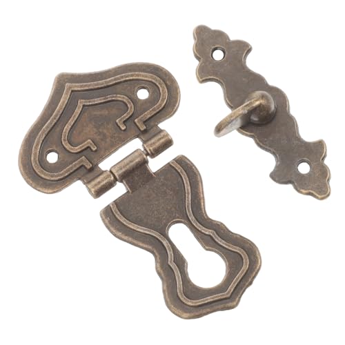 HONITANO 4 Stück Teiliges Vintage Schloss aus Legierung Robuste Hasps für Schmuckkästen Holz und Geschenkboxen Nostalgischer Retro Verschluss Rostbeständig und Einfach zu Montieren HONITANO 4 Stück Teiliges Vintage Schloss aus Legierung Robuste Hasps für Schmuckkästen Holz und Geschenkboxen Nostalgischer Retro Verschluss Rostbeständig und Einfach zu Montieren von HONITANO