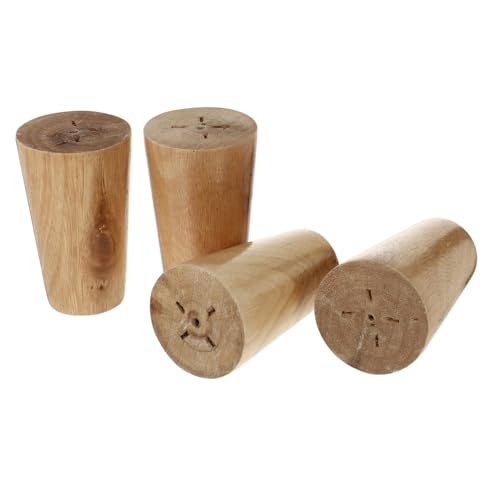 HONITANO 4 Stück Teiliges Weiße Hartholz Möbelfüße Robuste Holzbeine für Sofa Schrank Couchtisch und Tv Kommode Tragfähige Möbelbeine zur Erhöhung und Bodenschonung Handpoliert Langlebig von HONITANO