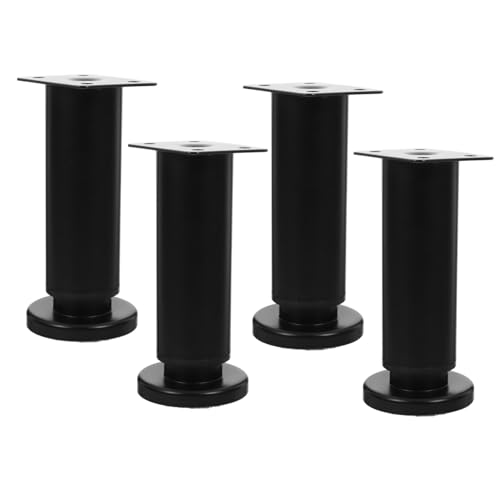 HONITANO 4 Stück Verstellbare Möbelbeine Höhe Stabile Tisch Sofafüße mit Großer Auflagefläche Belastbare Ersatzbeine für Stühle Schränke Betten und Couchtische Metallset von HONITANO