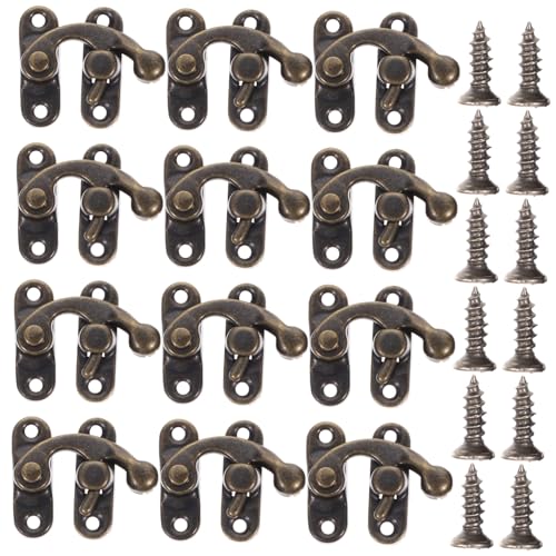 HONITANO 40 Stück Teiliges Retro Haspelschloss mit Rechtem Riegelhaken Antike Eisenbox Verschlüsse für Schmuck und Geschenkboxen Schrauben Robustes Design für Truhen Schränke von HONITANO