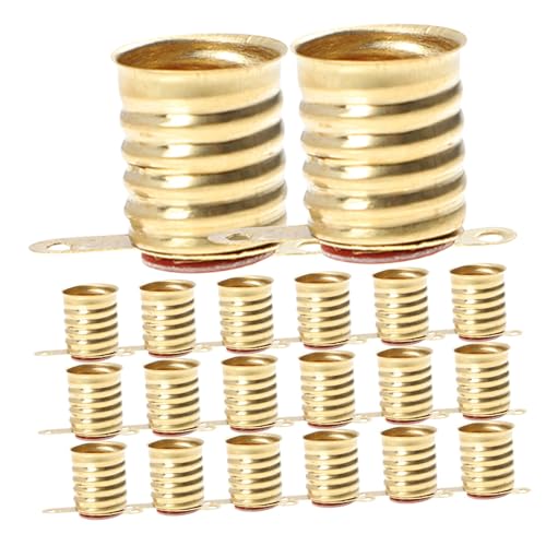 HONITANO 50 Stück Lampenfassung aus Vollem Kupfer Mini Schraubfassung für LED lampen Langlebige Lampensockel für Elektrische Tests DIY Beleuchtungszubehör Einfache Montage Vielseitig von HONITANO