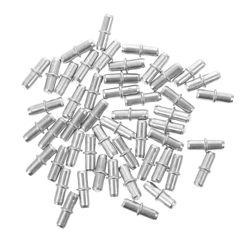 HONITANO 50 Stück Teiliges Wardrobe Partition Support Pegs aus Robustem Silberfarben Regalbodenträger für Einlegeböden in Schränken Bücherregalen und Displayhaltern Langlebig und Praktisch von HONITANO