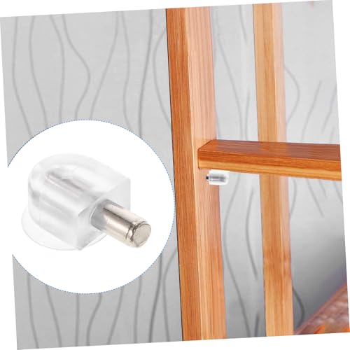 HONITANO 50 Stück Transparente Regalstützen aus Edelstahl und PVC Robuste Möbelhalter für Einlegeböden Geeignet für Schränke Vitrinen und Glasablagen Einfache Montage ohne Werkzeug von HONITANO