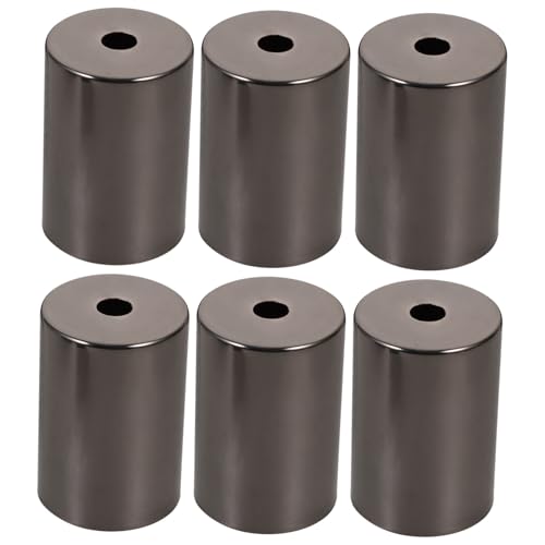 HONITANO 6 Stück Lampenfassung Metall Lampenknopf Ersatz Lampenhalter Vintage Lampendekor für Tisch Pendelleuchten in Perlenschwarz von HONITANO