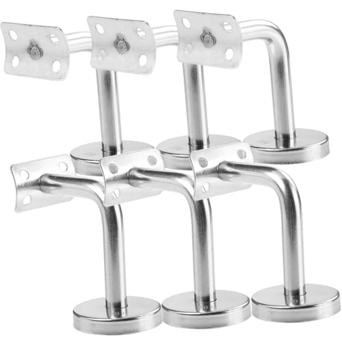 HONITANO 6 Stück Teiliges Edelstahl Handlaufhalter Treppengeländer Wandhalterung für Innen Treppen Rostfrei Einfache Montage Robust und Vielseitig Einsetzbar für Geländer und Handläufe von HONITANO