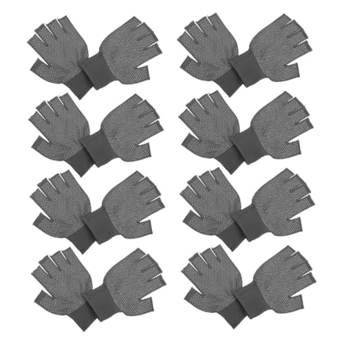 HONITANO 8 Paare Fingerlose Arbeitshandschuhe Antirutsch Grip Arbeitshandschuhe für Herren Damen Atmungsaktiv Halbfinger Garten Outdoor Präzise Fingerbeweglichkeit Robust von HONITANO