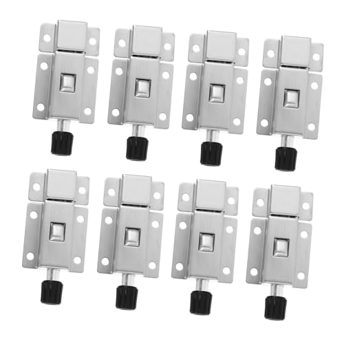 HONITANO 8 Stück Teiliges Edelstahl Türschloss Doppelseitiger Riegelschloss mit Federmechanismus Robust und Langlebig Geeignet für Schiebetüren Einfache Montage Sicherheitsverschluss für von HONITANO