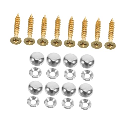 HONITANO 8 Stück Teiliges Selbstschneidende Schrauben mit Dekorativen Kappen Silber für Möbelbefestigung Wandmontage und Spiegelmontage mit Abdeckkappen für Sauberes Professionelles Finish HONITANO 8 Stück Teiliges Selbstschneidende Schrauben mit Dekorativen Kappen Silber für Möbelbefestigung Wandmontage und Spiegelmontage mit Abdeckkappen für Sauberes Professionelles Finish von HONITANO