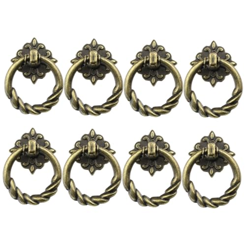 HONITANO 8 Stück Teiliges Vintage Möbelgriffe aus Metall Mini Schubladengriffe mit Antik optik Stabile Einloch möbelknöpfe für Schrank Kommode Küche und Bad Einfache Montage Langlebig und von HONITANO