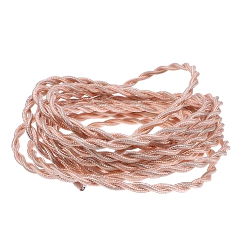 HONITANO Adriges Isoliertes Stromkabel in Roségold für DIY Lampen Industrielle Elektroinstallation Geeignet für Vintage Lampen Modellbau und Haushaltsgeräte von HONITANO