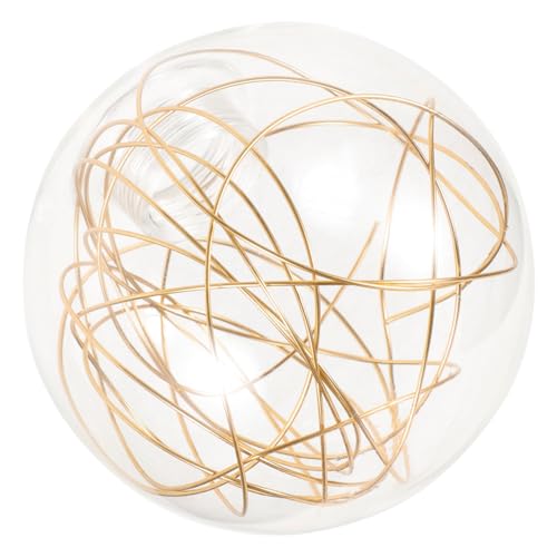 HONITANO Aluminium Draht Lampenschirm Transparente Glaskugel mit Goldfarbenem Aluminium Draht Ersatz Lampenschirm für Pendelleuchte für Wandleuchte und Deckenleuchte HONITANO Aluminium Draht Lampenschirm Transparente Glaskugel mit Goldfarbenem Aluminium Draht Ersatz Lampenschirm für Pendelleuchte für Wandleuchte und Deckenleuchte von HONITANO
