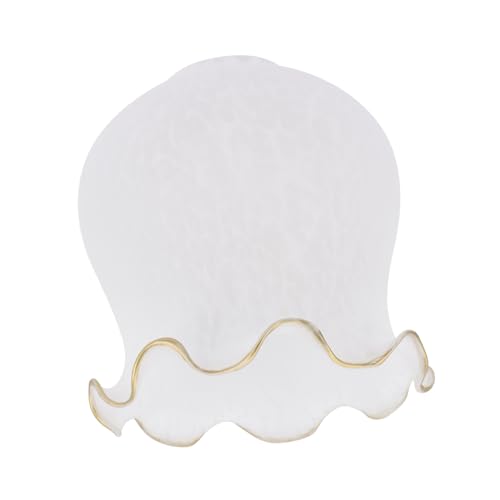 HONITANO Blumenförmiger Glasschirm Lampenabdeckung für Kronleuchter und Wandleuchte Dekorativer Lampenschirm mit Spitzenmuster Lichtweichend Leicht zu Installieren für Wohnzimmer und von HONITANO