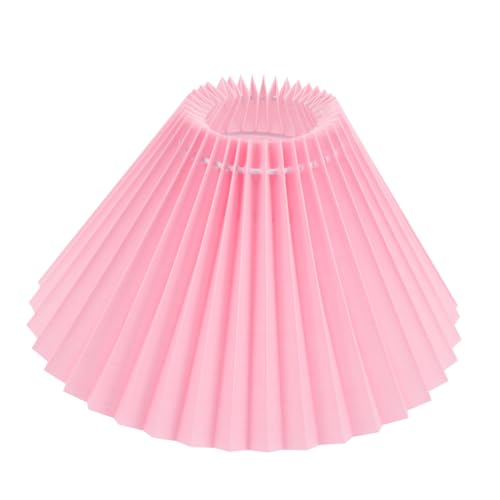 HONITANO DIY Stoff Lampenschirm Plissee Deckenlampe Leichtes Design Einfache Montage Für Wohnzimmer Schlafzimmer Esszimmer Rosa Eleganter Lampenschirm Ersatz Für Innenbereiche von HONITANO