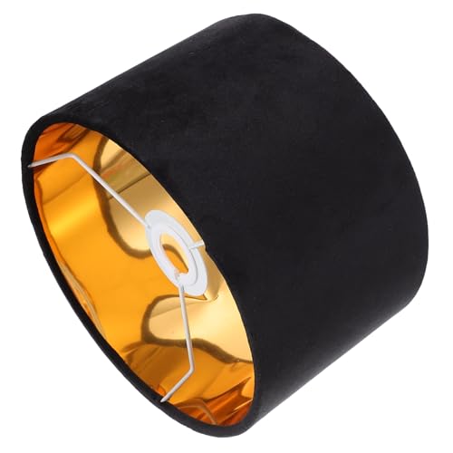 HONITANO Dekorativer Stoff Lampenschirm Schwarz Innenfutter Gold Lichtabdeckung Staubschutz Tischlampe Zubehör für Warme Beleuchtung Wohnzimmer Schlafzimmer von HONITANO